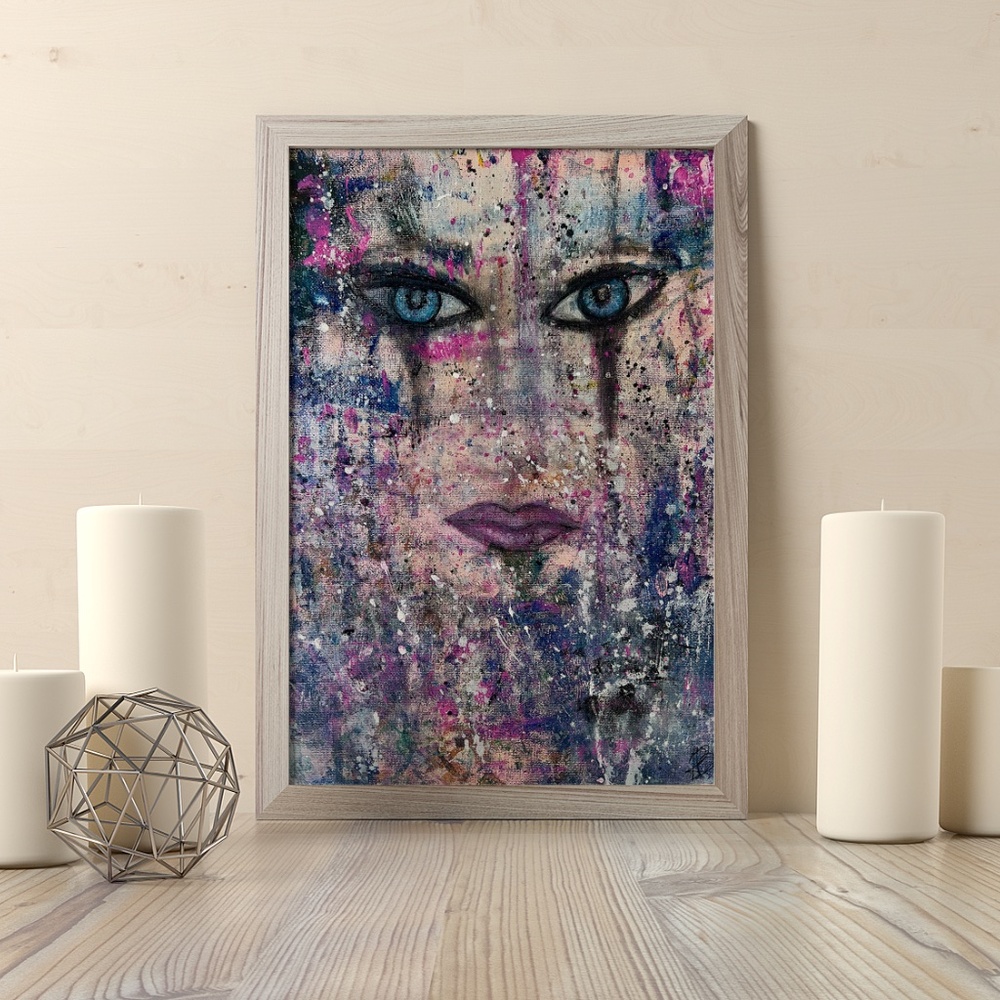 Eye Catching – Abstract Acrylic Painting of a Woman | 11x14 Canvas Pop Art - Picture 11 of 16